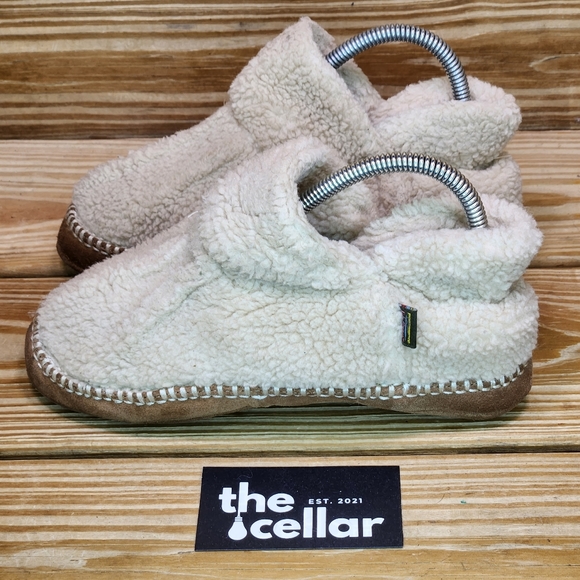 LLBean Little Girls 3-4 Slippers Slip On Ivory Fleece Ankle Bootie Slipper Shoes - Picture 3 of 8